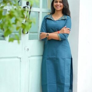 Collar Neck Kurti Set