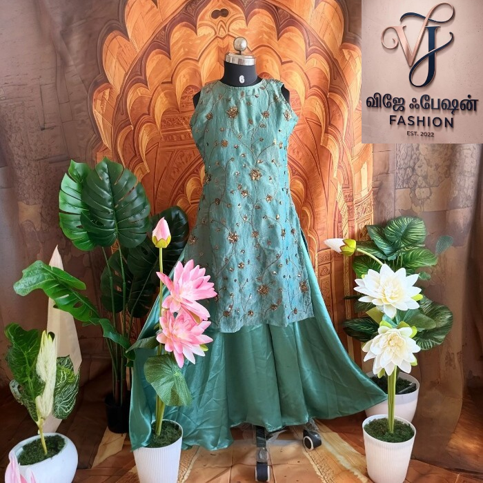 American Green Kurti with Palazzo Set